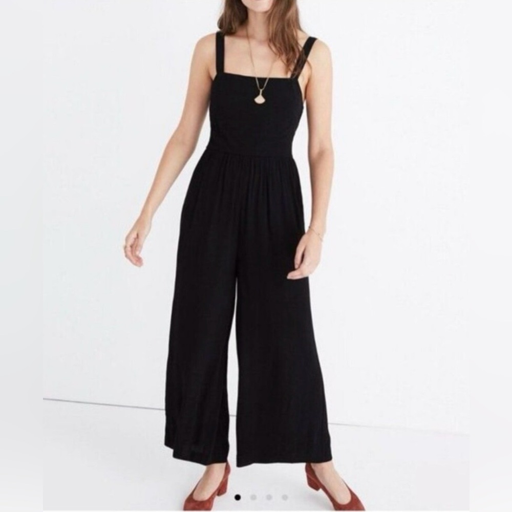 Madewell Smocked Wide-Leg Cami Jumpsuit – Size 0